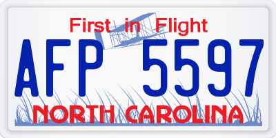 NC license plate AFP5597