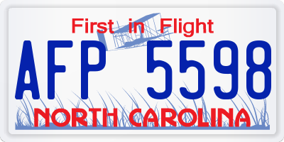 NC license plate AFP5598