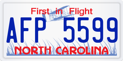 NC license plate AFP5599