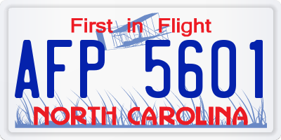 NC license plate AFP5601