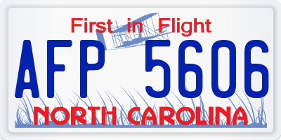 NC license plate AFP5606
