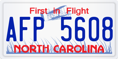 NC license plate AFP5608