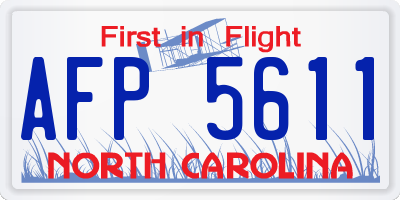 NC license plate AFP5611