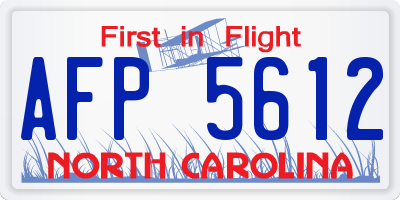 NC license plate AFP5612