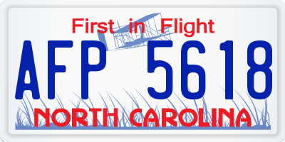 NC license plate AFP5618