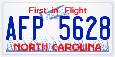 NC license plate AFP5628