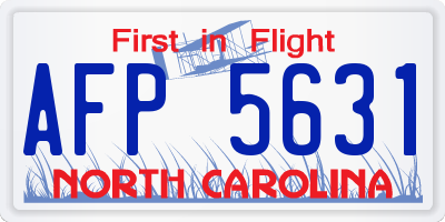 NC license plate AFP5631