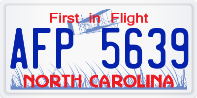 NC license plate AFP5639