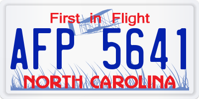 NC license plate AFP5641
