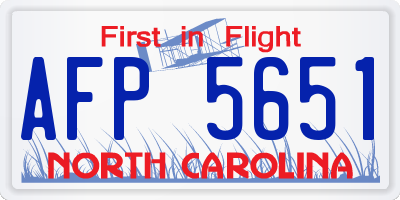 NC license plate AFP5651
