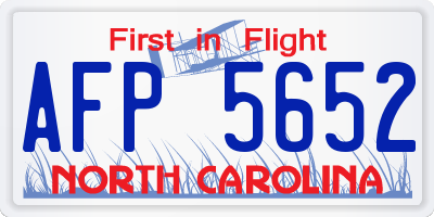 NC license plate AFP5652
