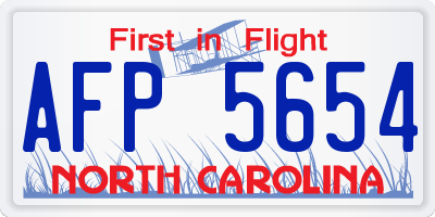 NC license plate AFP5654