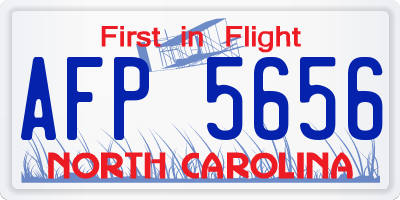 NC license plate AFP5656