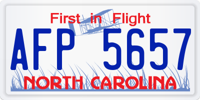 NC license plate AFP5657
