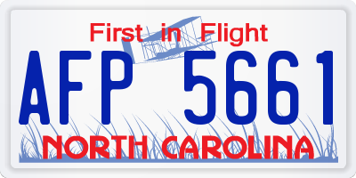 NC license plate AFP5661