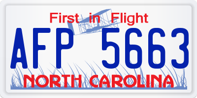 NC license plate AFP5663