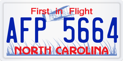 NC license plate AFP5664
