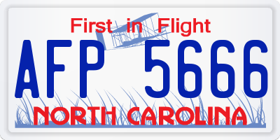 NC license plate AFP5666