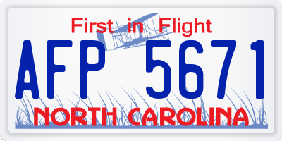 NC license plate AFP5671
