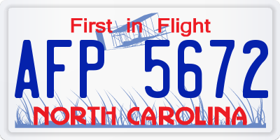 NC license plate AFP5672