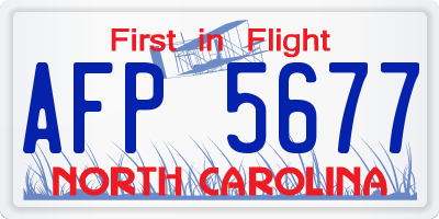 NC license plate AFP5677