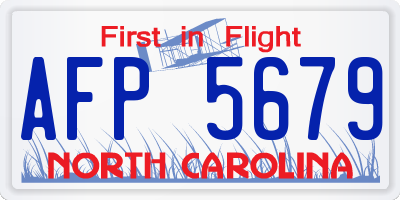 NC license plate AFP5679