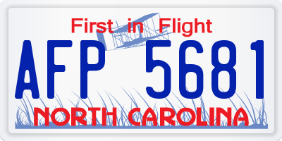 NC license plate AFP5681