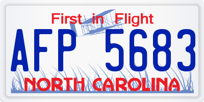 NC license plate AFP5683