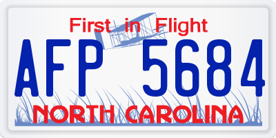 NC license plate AFP5684