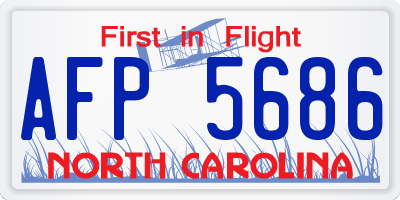 NC license plate AFP5686
