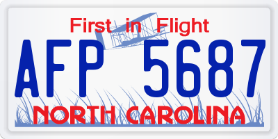 NC license plate AFP5687