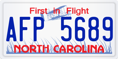 NC license plate AFP5689
