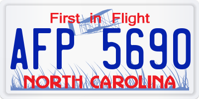 NC license plate AFP5690