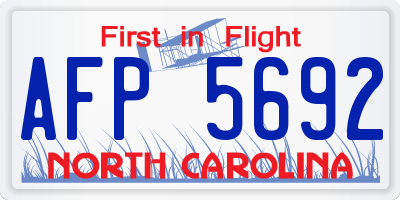 NC license plate AFP5692
