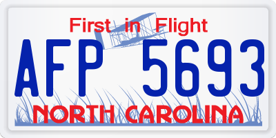 NC license plate AFP5693