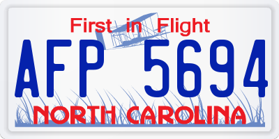 NC license plate AFP5694