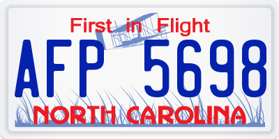 NC license plate AFP5698