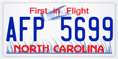 NC license plate AFP5699