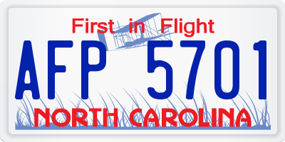 NC license plate AFP5701