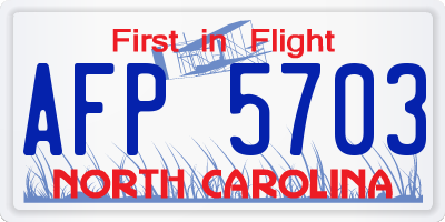 NC license plate AFP5703
