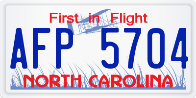 NC license plate AFP5704