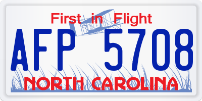 NC license plate AFP5708