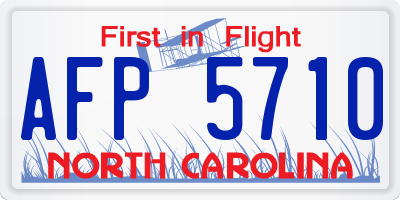 NC license plate AFP5710