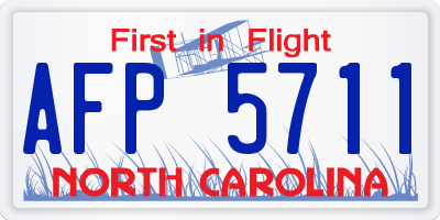 NC license plate AFP5711