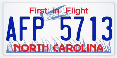 NC license plate AFP5713