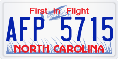 NC license plate AFP5715