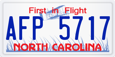 NC license plate AFP5717