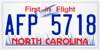 NC license plate AFP5718