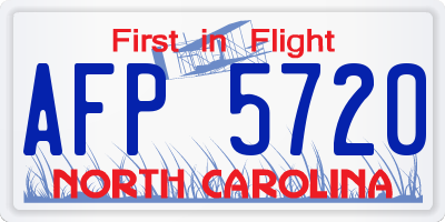 NC license plate AFP5720