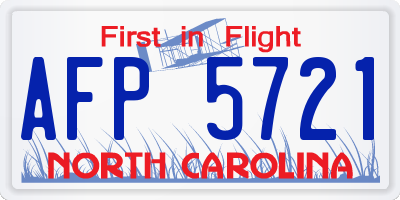 NC license plate AFP5721